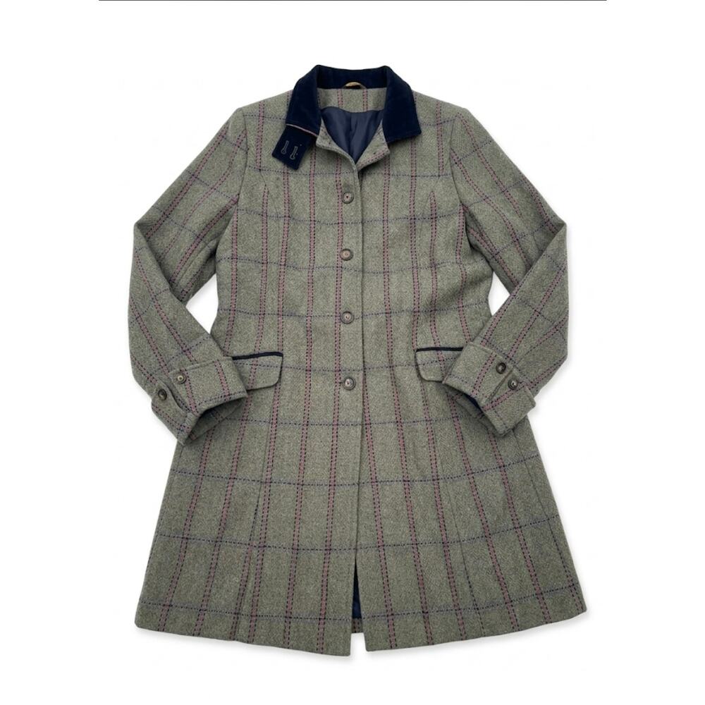 Vintage Oxford Blue Heritage Pure New Wool Coal Grey Blue England Size 14